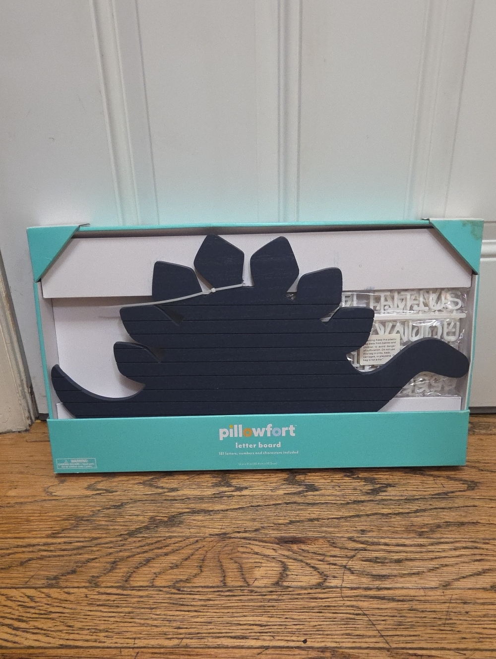 Pillowfort Navy Dinosaur Stegosaurus Letter Board